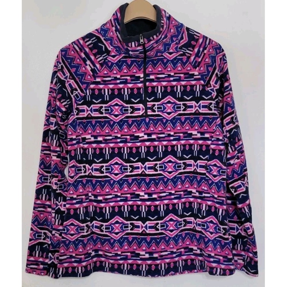 Columbia Glacial IV Jacket Women‎ Large Multicolor Aztec Fleece Half Zip Outdoor